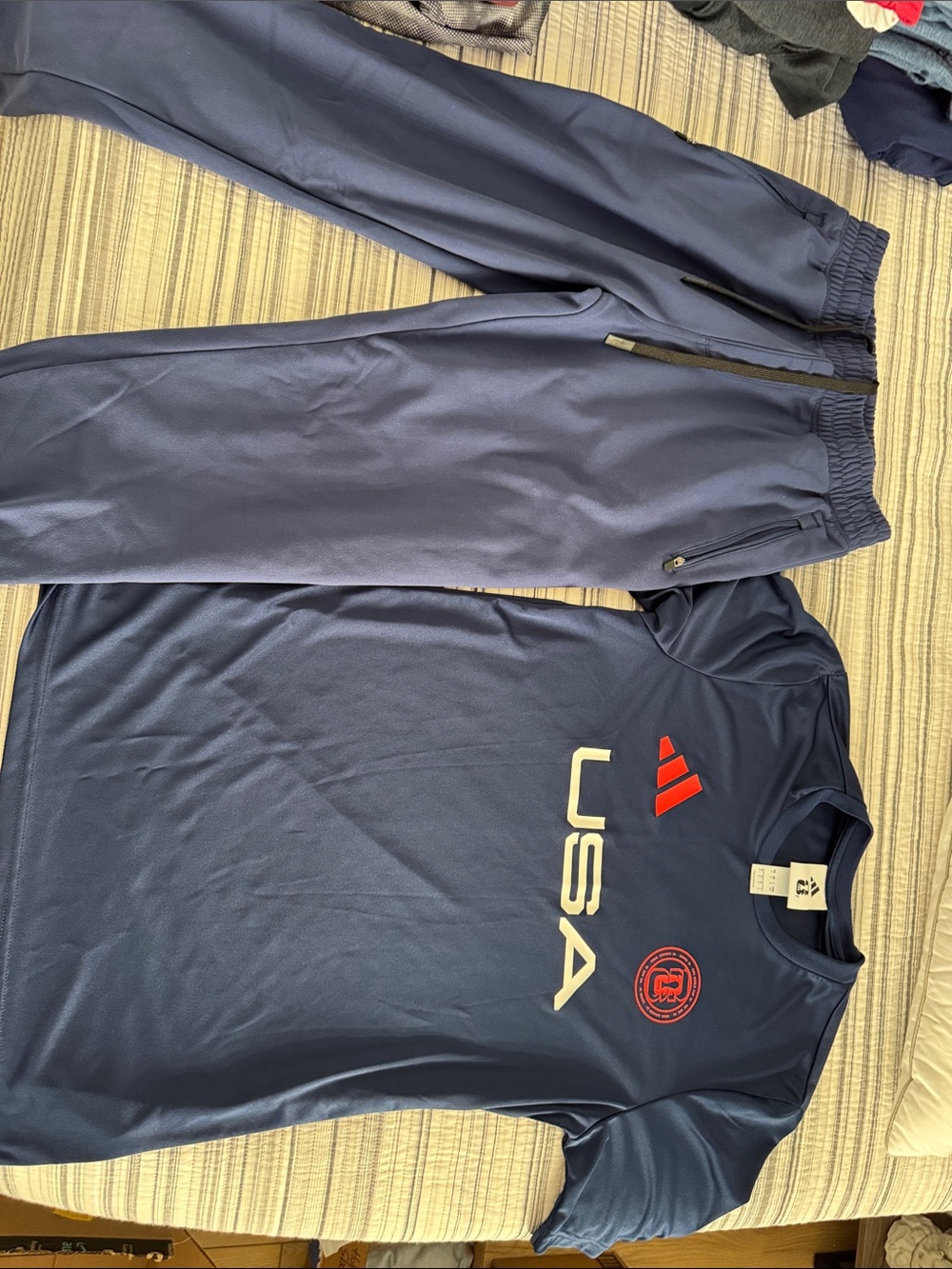 USA Navy Blue Athletic  Top and jockey navy bottoms
